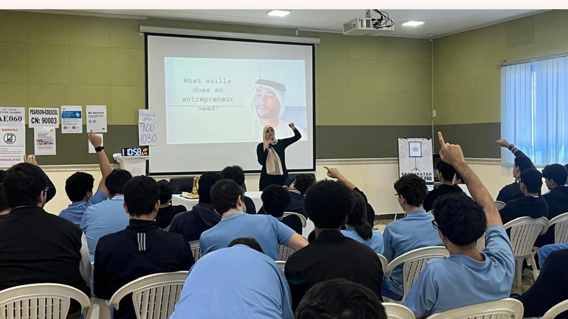 Student engagement during entrepreneurship presentation