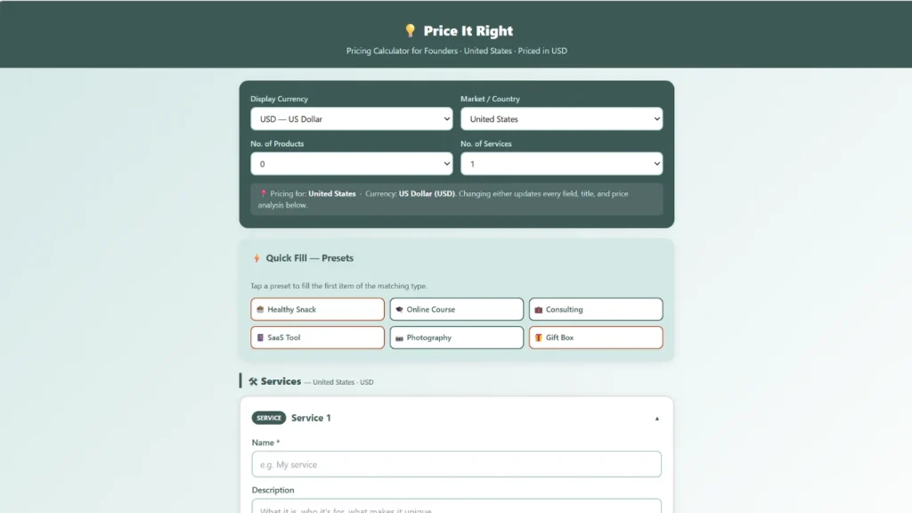 Price it right (US)